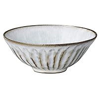 Black Earthenware Flat Rice Bowl (Large) 5.4 x 2.1 inches (13.6 x 5.3 cm), 11.3 fl oz (200 g), Rice Bowl, Restaurant, White Rice, Ryokan, Japanese Cuisine, Gift, Commercial Use