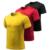 ATHLIO 2, 3 or 5 Pack Men's Workout Running Shirts, Sun Protection Quick Dry Athletic Shirts, Short Sleeve Gym T-Shirts