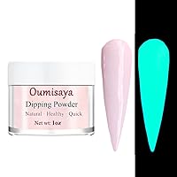 Glow in the Dark Nail Dip Powder Light Pink Colors 1OZ(fl.oz) GL082, Fluorescent Nail Dipping Powder for Pink French Nail Art
