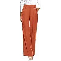 onlypuff Women Pants Work Business Dressy Trousers Wide Leg High Waisted Slacks with Pockets