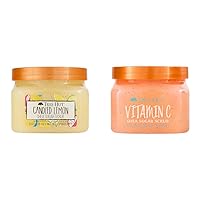 Shea Sugar Scrub Candied Lemon and Vitamin C Shea Sugar Scrub, 18oz Ultra Hydrating and Exfoliating Body Scrubs