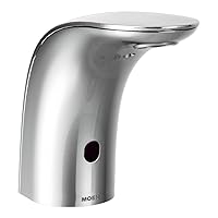Moen 8553AC Mpower Sensor Operated Single Mount Above Deck Lavatory High Arc Ac Powered Non Mixing Faucet, Chrome