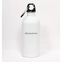 #hematuria - Hashtag White Water Bottle with Carabiner 20oz