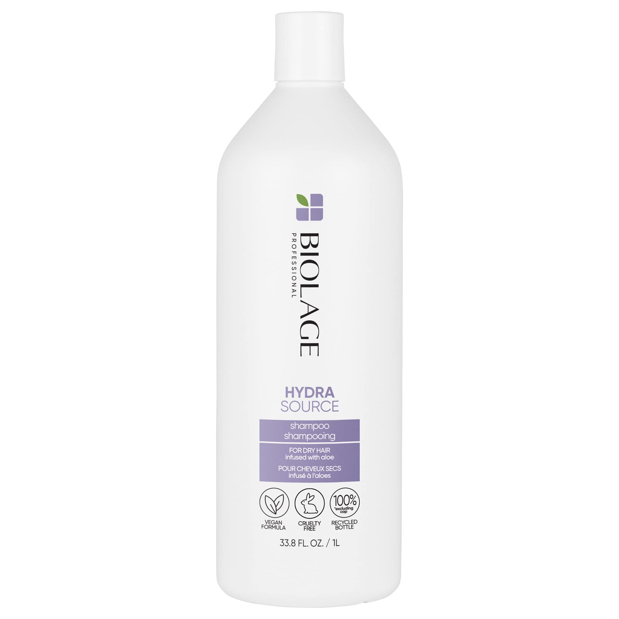 Biolage Hydra Source Shampoo | Hydrates & Moisturizes Dry Hair | Helps Repair Split Ends | Paraben-Free | For Dry Hair | Salon Professional Shampoo | Weightless, Soft Finish | Vegan | Cruelty Free