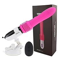 Lyusex Handsfree Remote Control Thrusting Telescopic Dildo Vibrator Automatic Up Down Massager G-spot Thrusting Retractable Pussy Vibrate Large Size Sex Toys for Women (Rose Red)