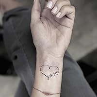 Sister Heart Temporary Tattoo Sticker (Set of 2) - OhMyTat