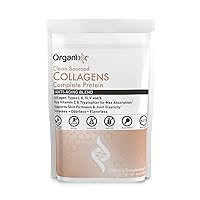 Organixx Clean Sourced Collagen Powder, Hydrolyzed Protein Powder Collagen Peptides with Vitamin C, and Types I, II, III, V, X, For Skin, Joints, Hair and Nails, Aging Support, Unflavored, 20 Servings