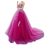 Women's Sweetheart Wedding Dress Lace Applique Tulle Formal Prom Evening Gown