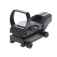 TRUGLO Dual-Color 34mm x 24mm Hunting Shooting Durable Lightweight Compact Parallax Free Waterproof Shock Resistant Adjustable Red/Green Open Dot Sight Battery Included