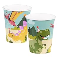 50067 - Dino Party Cups 10 Pieces 210ml Eco-Friendly Party Tableware 100% Paper Birthday