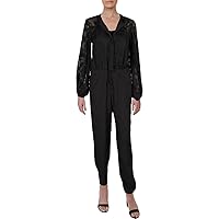 French Connection Womens Bessie Crepe Jumpsuit, Black, 4