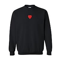 Trendy Apparel Shop Emoticon Heart Embroidered Crewneck Sweatshirt