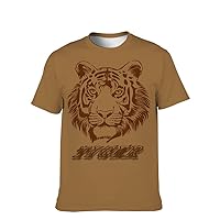 Mens Novelty-Graphic T-Shirt Cool-Tees Funny-Vintage Short-Sleeve Hip Hop: 3D Lion Print Active Sport Teen Wear Nephew Gift
