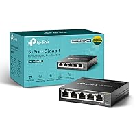 TL-SG105E | 5 Port Gigabit Switch | Easy Smart Managed | Plug & Play | Desktop/Wall-Mount | Shielded Ports | QoS, Vlan, IGMP and Link Aggregation | Ethernet Splitter | Network Hub | Black