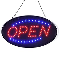 LED Open Sign, Bright High Visibility Advertisement Board Electric Display Sign Flashing Light for Business Walls Window Shop Bar Hotel, Two Modes (19