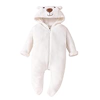Unisex Baby Snowsuit Winter Romper Coats Cute Bear Hooded Fleece Onesie Newborn Infant Jumpsuit Bodysuits