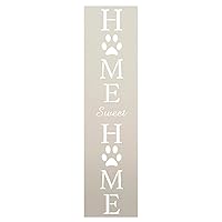 Home Sweet Home - Dog Paw Prints Stencil by StudioR12 | Reusable Mylar Template | Use to Paint Wood Signs - Porch Sign - Welcome - Animal | Select Size (7