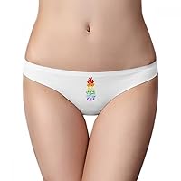 Pineapple LGBT Rainbow Flag Quote Brief Women G-string Underwear T-back Breathable Cool Soft Panty