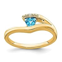 1.7 To 6.8mm 10k Gold Trillion Blue Topaz and Diamond Ring Size 7.00 Jewelry for Women