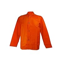 MAGID SparkGuard Flame Resistant 9.0 oz. Cotton Sateen Jacket, 1 Jacket, 30” Length, Size 2XL, Orange, OR1836