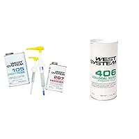 WEST SYSTEM 105A Epoxy Resin (32 fl oz) Bundle with 207SA Special Clear Epoxy Hardener (10.6 fl oz) and 300 Mini Pumps Epoxy Metering 3-Pack Pump Set