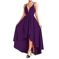 Formal Dresses for Women Evening Party Elegant Sexy V Neck Sleeveless Backless Off The Shoulder Long Hem Swing Dress