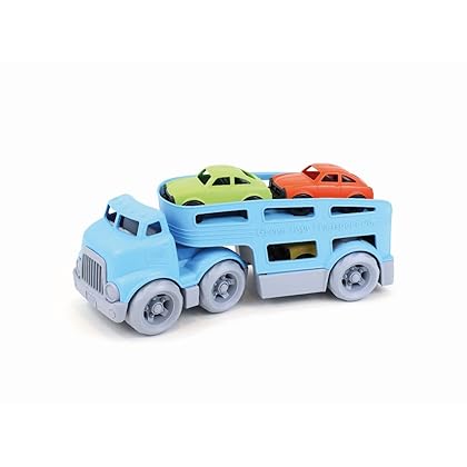 Green Toys Car Carrier, Blue - Pretend Play, Motor Skills, Kids Toy Vehicle. No BPA, phthalates, PVC. Dishwasher Safe, Recycled Plastic, Made in USA.