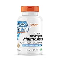 High Absorption Magnesium Glycinate Lysinate, 100% Chelated, Non-GMO, Vegan, Gluten & Soy Free, 100 mg, 240 Count