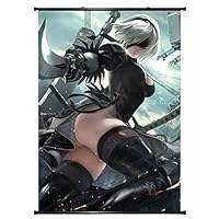 MXDZA Japanese Anime NieR Automata YoRHa 2B Fabric Painting Anime Home Decor Wall Scroll Posters for Decorative 40x60CM ((type=string, value=29))