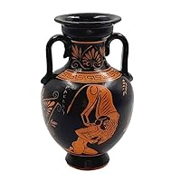 Greek Pottery,Red figure Amphora 17cm,Hercules with Nemean Lion