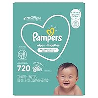 Pampers Baby Wipes, Complete Clean Fragrance Free 9X Pop-Top Packs, 720 Count