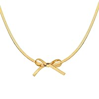 Bow Necklace Dainty Gold Bow Pendant Necklace Choker for Women Girls Bow Jewelry