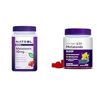 Melatonin 10mg, Dietary Supplement for Restful Sleep, 140 Strawberry-Flavored Gummies & Kids Melatonin 1mg, Dietary Supplement for Restful Sleep