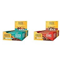 FULFIL Vitamin & Protein Bars, Chocolate Salted Caramel & Chocolate Peanut Butter, Snack Sized Bar with 15g Protein & 8 Vitamins Including Vitamin C, 12 Counts