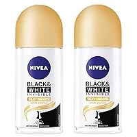 Nivea Invisible Black & White Silky Smooth Anti-Perspirant Roll-On Deodorant -2 Pack