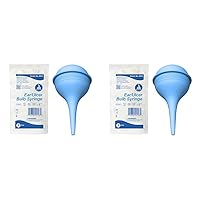 Dynarex Sterile Ear/Ulcer Bulb Syringe - Sterile & Non-Latex Rubber Squeeze Irrigation Bulb for Ear Canal, Nose - 2 Oz Capacity, 1 Bulb (Pack of 2)