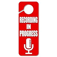 GRAPHICS & MORE Recording in Progress Microphone Plastic Door Knob Hanger Sign
