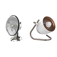 Vornado Silver Swan Vintage Oscillating Fan (Brushed Nickel) Pivot Personal Air Circulator Fan (Copper)