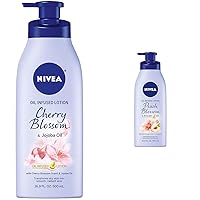 Nivea Oil Infused Body Lotion, Cherry Blossom Lotion with Jojoba Oil, Moisturizing Body Lotion & Oil Infused Peach Blossom and Avocado Oil Body Lotion, Body Lotion for Dry Skin, 16.9 Fl Oz