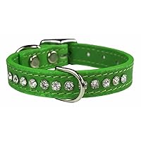 Signature Leather Crystal and Leather Dog Collar, 12