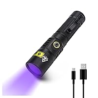 LUXNOVAQ Flashlight, 20W Rechargeable UV LED 365nm, 2 Modes, Waterproof, Portable for Pet Urine Detection, Resin Curing, Ringworm, Fluorescent, Check Currency, Hunting Scorpions