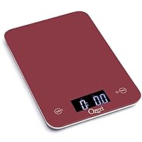 Ozeri Touch Professional Tempered Glass Digital Kitchen Scale, Red Engine