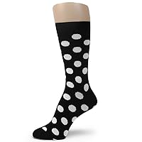 Men's Polka Dots Dress Socks,Black/White, Size 10-13, 1PR