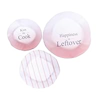 BESTOYARD 3pcs Salad Bowl Dust Cover Reusable Bowl Elastic Lid Reusable Bowl Cover Bowl Stretch Microwave Cover Salad Bowls Kitchen Supply Wrapping Paper To Weave Pink Oxford Cloth