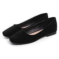 Suede Ballet Flats for Women Classic Basic Office Shoes Soft Slip-ons