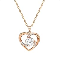 Love Heart Necklaces Jewelry for Women | Heart Pendant Necklace | Necklaces for Teen Girls in Rose Gold Color | Perfect for Her - Gifts for Teenage Girls with Jewelry Box.