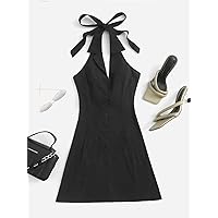 Women's Dresses Button Front Low Back Bodycon Dress Dress for Women