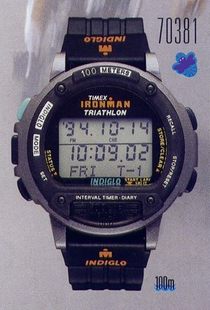 RARE 19mm Timex Black Watch Band for Vintage Ironman Triathlon LAP 100, 70381, 70457, TX470381