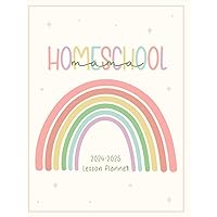 Homeschool Mama Lesson Planner: Weekly & Monthly Planning and Grade Book for Teaching Multiple Kids - Academic School Year - Pastel Rainbow