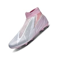 Unisex's High Top Soccer Shoes Football Shoes Youth Outdoor Ankle Boots Training Firm Ground Breathable Soccer Cleats